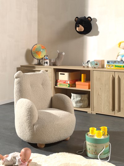 Chaise à bascule-ROCKY SOFA OURS MINI BOUCLÉ DAVIS BEIGE-Vipack-mailleux-1