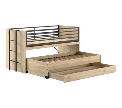 Lit mi-hauteur-SAM LIT MI-HAUTEUR (86) 90 x 200 cm CHÊNE-Vipack-mailleux-4