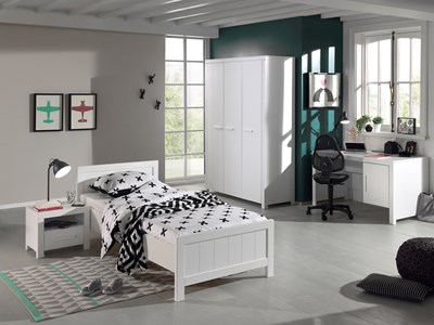Chambres complètes-Combinaison de chambre d'enfant Erik 9-blanc de la collection erik-Vipack-mail-1