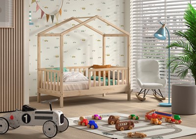 Lit enfant-DALLAS LIT CABANE JUNIOR 70 x 140 cm NATUREL-Vipack-mailleux-3