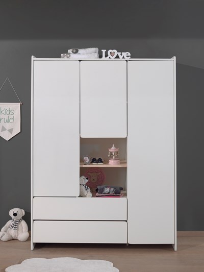 Chambres complètes-Combinaison de chambre d'enfant Kiddy blanc-Vipack-mailleux-10
