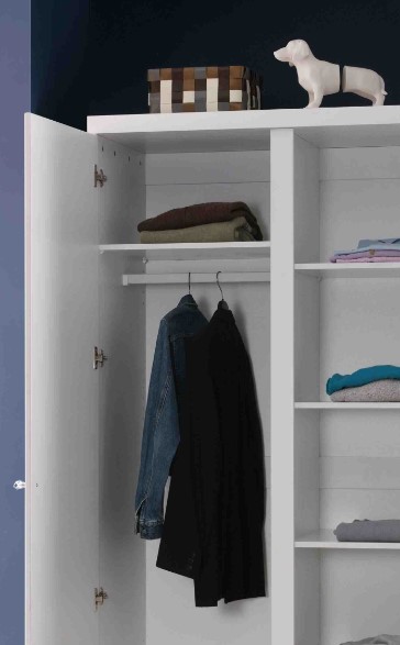 Tablette-LARA ARMOIRE 2 PORTES TRINGLE SUPPLÉMENTAIRE BLANC-Vipack-mailleux-0