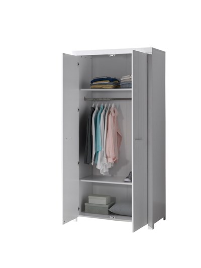 Chambres complètes-Combinaison de chambre d'enfant Erik blanc-Vipack-mailleux-5