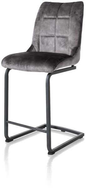 Chaise de bar Mischa/Laurent Henders & Hazel couleur anthracite avec pieds traîneau carré + poignée