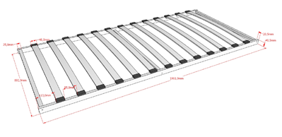 Sommier-SOMMIER CADRE 13 LATTES 90 x 200 cm-Vipack-mailleux-1