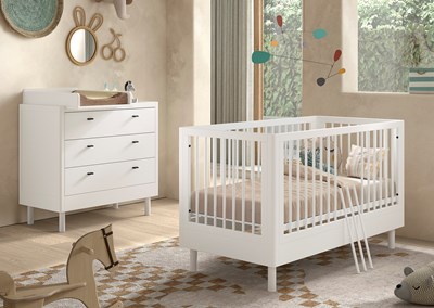Chambres complètes-Combinaison de chambre d'enfant Forrest Beech 4-hêtre laqué blanc-Vipack-maill-1