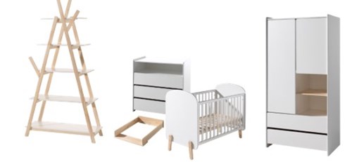 Chambres complètes-Combinaison de chambre d'enfant Kiddy blanc-Vipack-mailleux-0