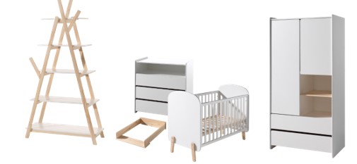 Chambres complètes-Combinaison de chambre d'enfant Kiddy blanc-Vipack-mailleux-0