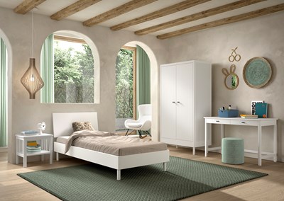 Chambres complètes-Combinaison de chambre d'enfant Forrest Beech 4-hêtre laqué blanc-Vipack-maill-1