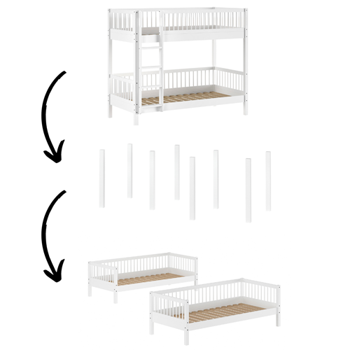 Chambres complètes-Combinaison de chambre d'enfant Forrest Beech hêtre laqué blanc-Vipack-mailleu-0